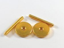 #3082-2 Gloss Gold ABR-1 Style Bridge Posts with Thumb Wheels (6-32)