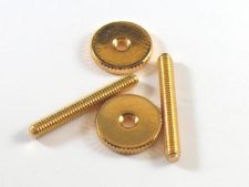 #3083-2 Gloss Gold METRIC Bridge Posts with Thumb Wheels (4mm)