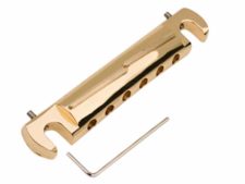#3420-2 LEFT HANDED Tone-Bar™ Compensated Wrap Tailpiece/Bridge Gloss Gold – Brass tone bars