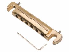#3420-3 LEFT HANDED Tone-Bar™ Compensated Wrap Tailpiece/Bridge Aged Gold – Brass tone bars