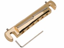 #3430 LEFT HANDED Tone-Bar™ Compensated Wrap Tailpiece/Bridge Gloss Gold – TITANIUM BARS