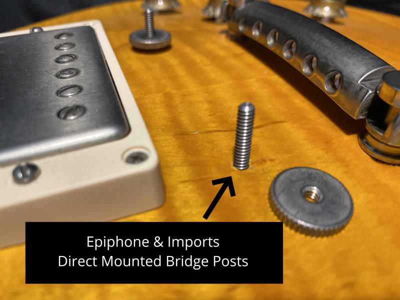 for ALL GIBSON ABR-1 & 4MM For Nashville & Imported Guitars using large bridge posts See Important Details! in AGED NICKEL FABER® TONE-LOCK™ BRIDGE EPIPHONE and MANY OTHER GUITARS